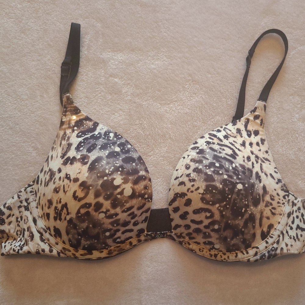 Vs Silver Sequins, Leopard Print Bra - image 1